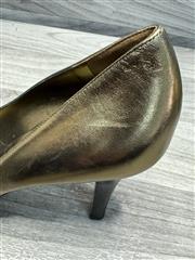 GUCCI GOLD LEATHER PLATFORM PUMPS SIZE 11B